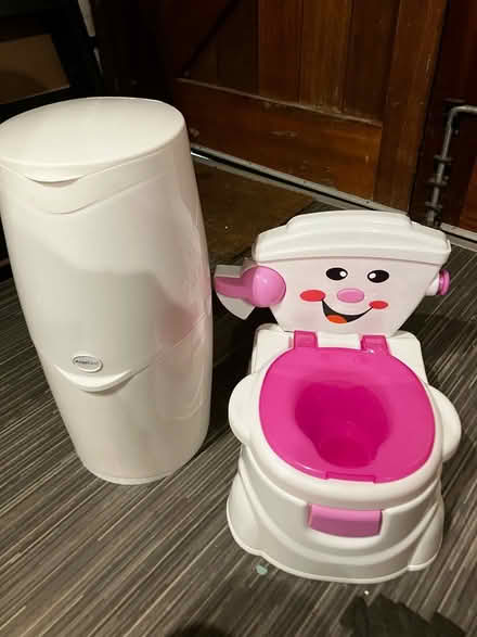 Photo of free Potty (never used) and nappy bin (south stoke RG8) #1