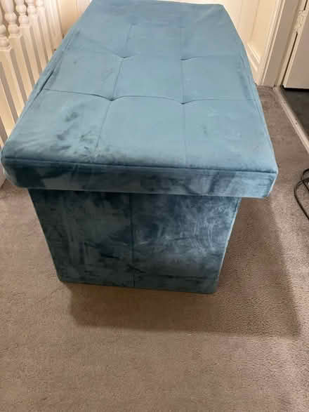 Photo of free Green velvet ottoman (PR5 Bamber bridge) #3