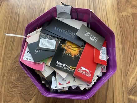 Photo of free Tub of mixed clothing tags (Sewerby YO16) #2