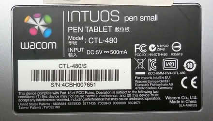 Photo of free Wacom Intuos S drawing tablet for computer. USB. No pen. (Stroud GL5) #2