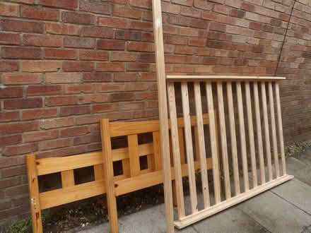 Photo of free 4ft Pine Bed and Mattress (Formby L37) #1