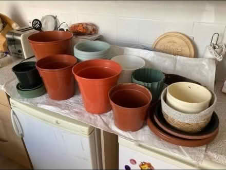 Photo of free Various plant pots and saucers (Donington Le Heath LE67) #1