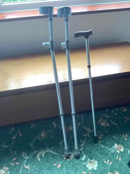 Photo of free Pair of crutches and walking stick (South Green Billericay) #1