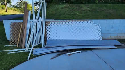 Photo of free Lumber pieces, vinyl siding, blind (Retaining wall) #1