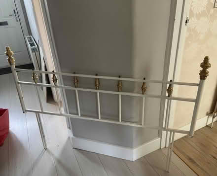 Photo of free Metal Gold and White Double Bedstead (CT10) #1