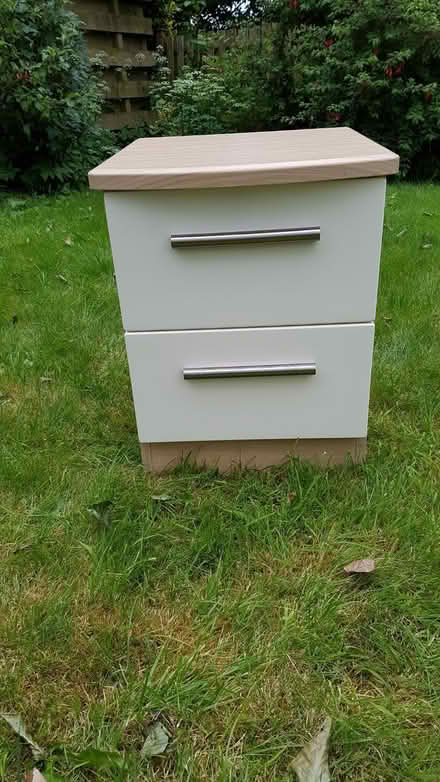 Photo of free Small bedside cabinet - white and beech (AB32) #2