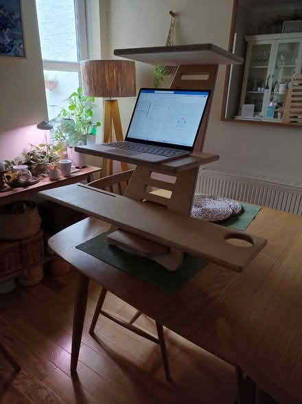 Photo of free Adjustable wood standing desk/laptop stand (Norbiton KT2) #1