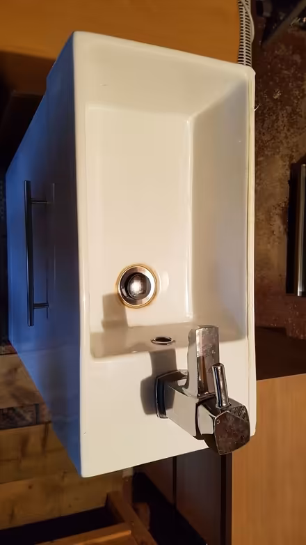Photo of free Bathroom unit and small basin with tap and tail pipes (AB32) #2