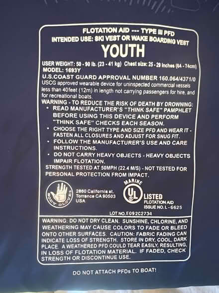Photo of free Youth Flotation Jacket (Montclair) #1