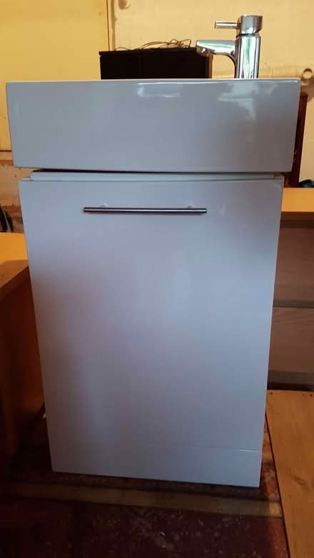 Photo of free Bathroom unit and small basin with tap and tail pipes (AB32) #1