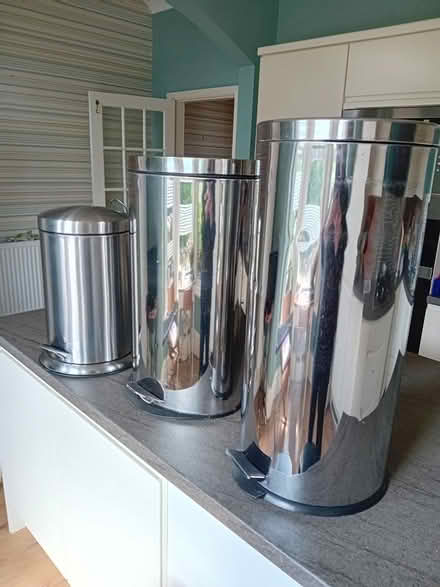 Photo of free 3 stainless steel pedal bins with removable inner bin (Southport PR8) #1