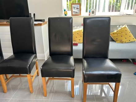 Photo of free Dining chairs Black Leather (DE3) #1