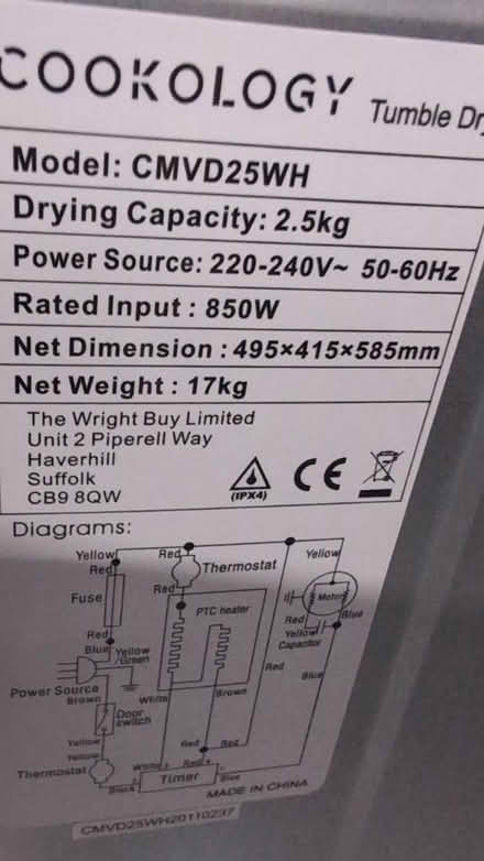 Photo of free Small tumble dryer (Parr WA9) #2