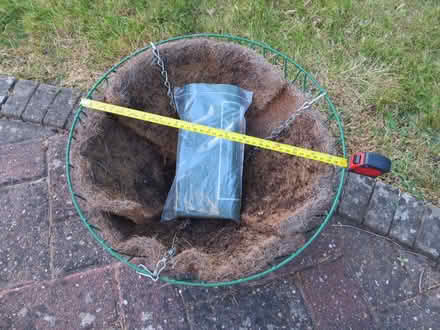 Photo of free hanging basket with lining coir + 2 hanging bags (Frimley Green GU16) #1