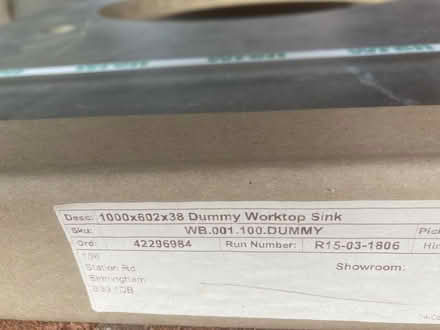 Photo of free Dummy worktop, sink and tap (Cotteridge B30) #2