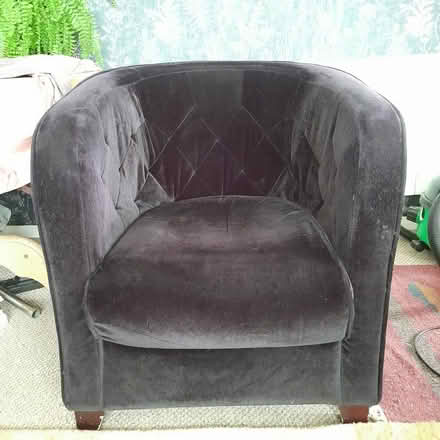 Photo of free Black velour bucket chair (Cashes Green GL5) #1