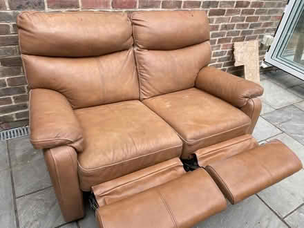 Photo of free Leather recliner sofa (Botley) #1