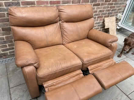 Photo of free Leather recliner sofa (Botley) #2