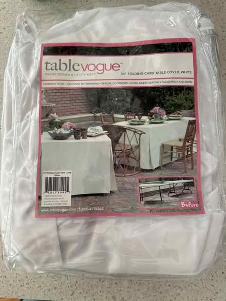 Photo of free Folding card table cover, white (Torrance 90501 near Hull MS) #1