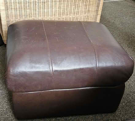 Photo of free Brown Leather Foot Pouffe (Southport PR9) #1