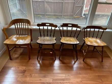 Photo of free 5 Vintage Solid Wood Chairs (Weston Road & Highway 401) #1