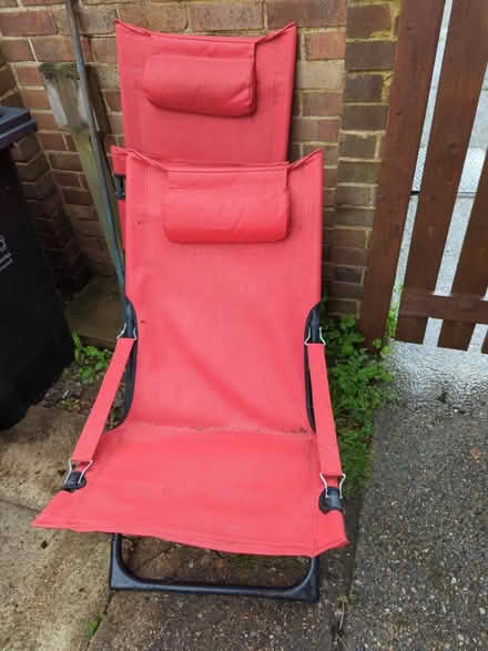 Photo of free 2 Red Garden chairs (SL0 Iver) #1