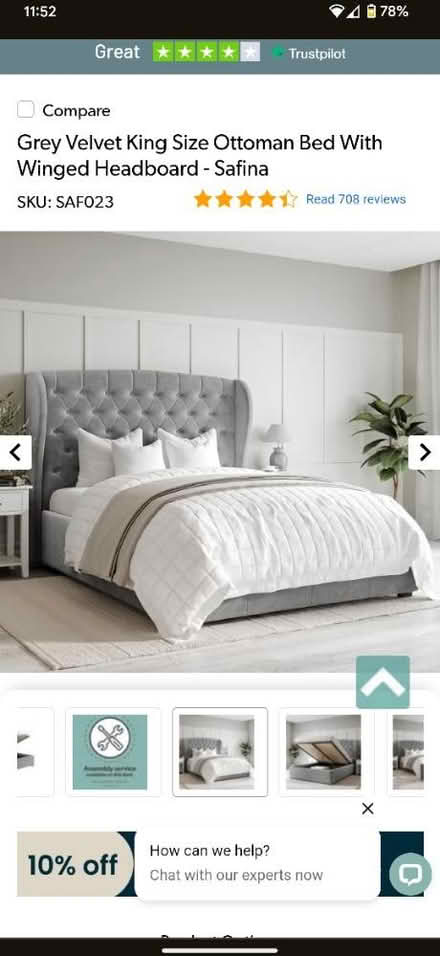 Photo of free Grey ottoman double bed (TN4) #1