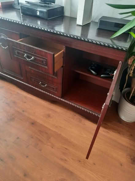 Photo of free Dark wood sideboard/TV unit (ME20) #2