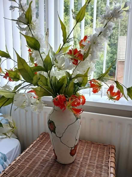 Photo of free Vase complete with artificial flowers (Rowlands Gill NE39) #1