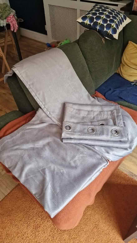 Photo of free Large silver curtains (Sidcup) #1