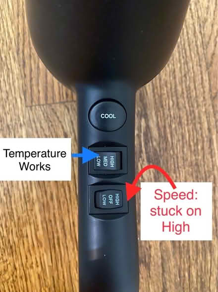 Photo of free Hair Dryer (stuck on “High” speed) (Dunwoody) #2