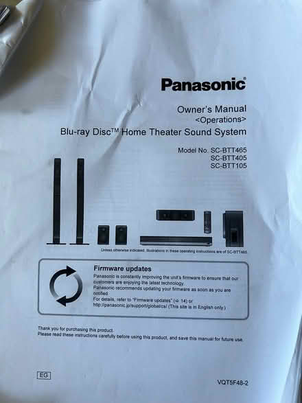 Photo of free Unused Panasonic Blu-ray theatre sy (Tooting Bec/Balham) #2