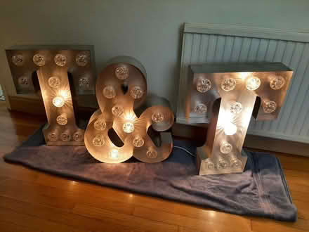 Photo of free T & T Metal Light Up Letters Large Wall Hanging Mains Powere (Lower Assendon RG9) #1