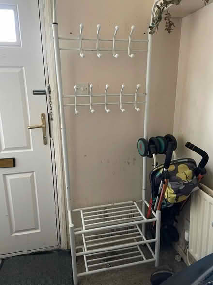 Photo of free White metal coat and shoe rack (Guildford GU2) #1