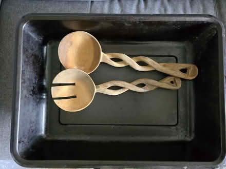 Photo of free Two oven trays and two wooden salad serving spoons (Bedwell SG1) #2