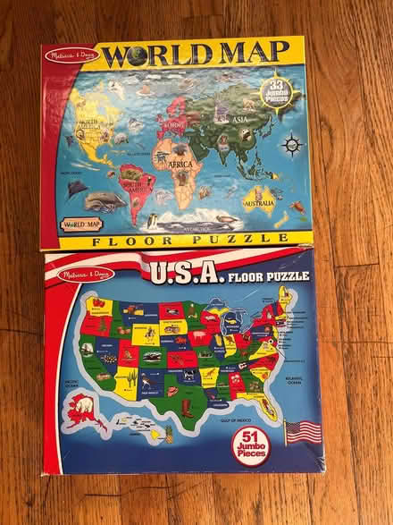 Photo of free Two jumbo-piece floor puzzles (Ballard) #1