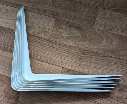 Photo of free Six White Metal Shelf Brackets (Milnthorpe LA7) #1