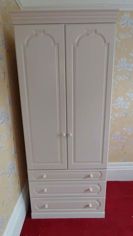 Photo of free White Schreiber Wardrobe With Rail and 3 Drawers (CT19) #1