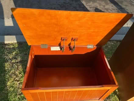 Photo of free Curb Alert: wood toy chest (Wilshire and La Cienega) #2