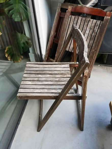 Photo of free Wooden garden chairs (Gidea Park, RM2) #1