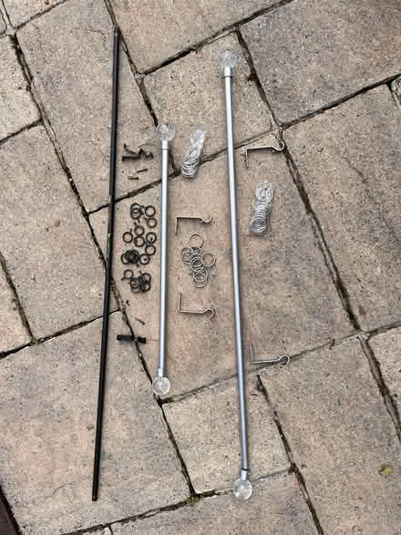 Photo of free 3 x Curtain poles, Two extendible poles with finials (Hales Bridge RH5) #2