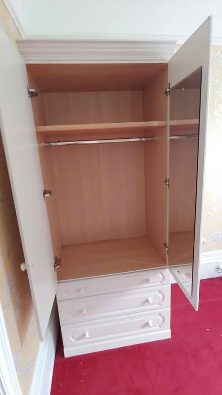 Photo of free White Schreiber Wardrobe With Rail and 3 Drawers (CT19) #4