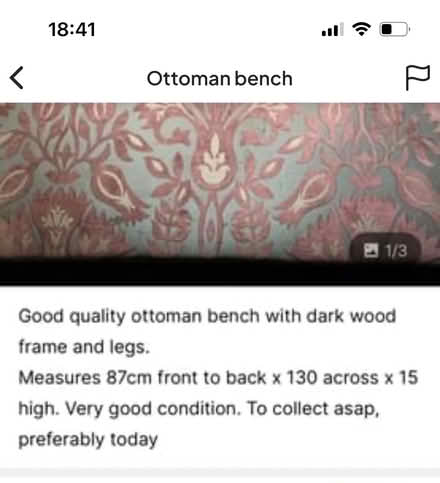Photo of free Ottoman bench (Clapham SW4) #1