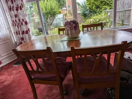 Photo of free Wooden drop leaf table & chairs (Staines, TW18) #1