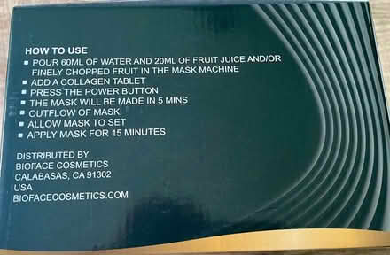 Photo of free BioFace Facial Mask Machine (Plymouth Twp - Joy & Beck) #2