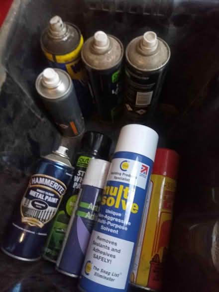 Photo of free Mixed sprays - paint adhesive, etc (Cossington (TA7)) #1
