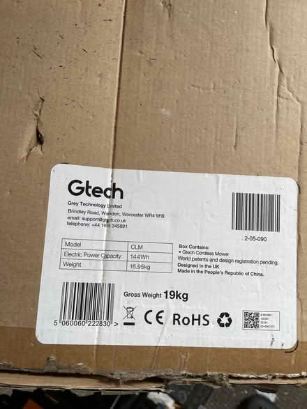 Photo of free Gtech cordless lawn mower (Height End) #2