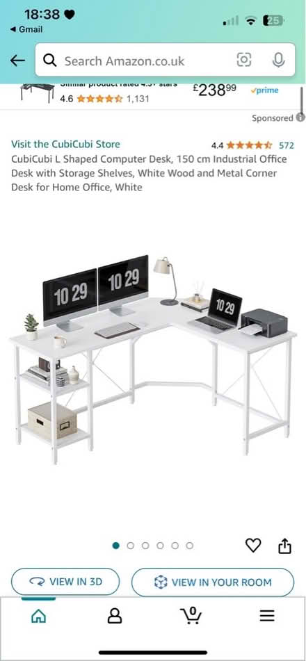 Photo of free White corner desk (E5) #4