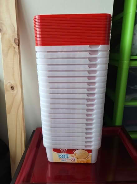 Photo of free Stack of ice cream containers with lids (Chelmsford CM1) #1