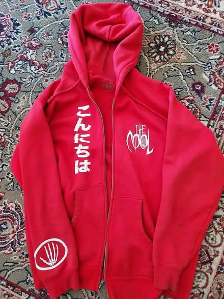Photo of free used lupe fiasco red hoodie (glows) (palisades Park) #2
